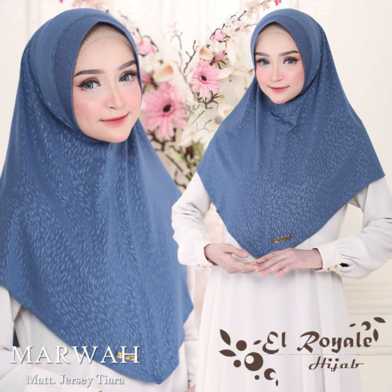 SHELOVESHOPP - EL ROYALE HIJAB KHIMAR MARWAH PREMIUM JERSEY TIARA EMBOSS ORIGINAL ELROYAL ELROYALE J