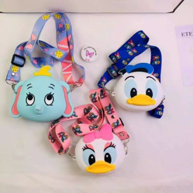 family games Dompet tas mini jelly silikon anak line miki melodi gajah karakter coin bag