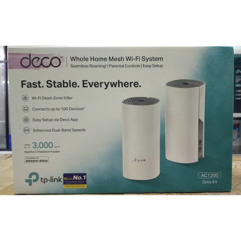 TPLink Deco E4 [2 Pack] Whole Mesh Wifi System - TP-Link Deco E4 AC120