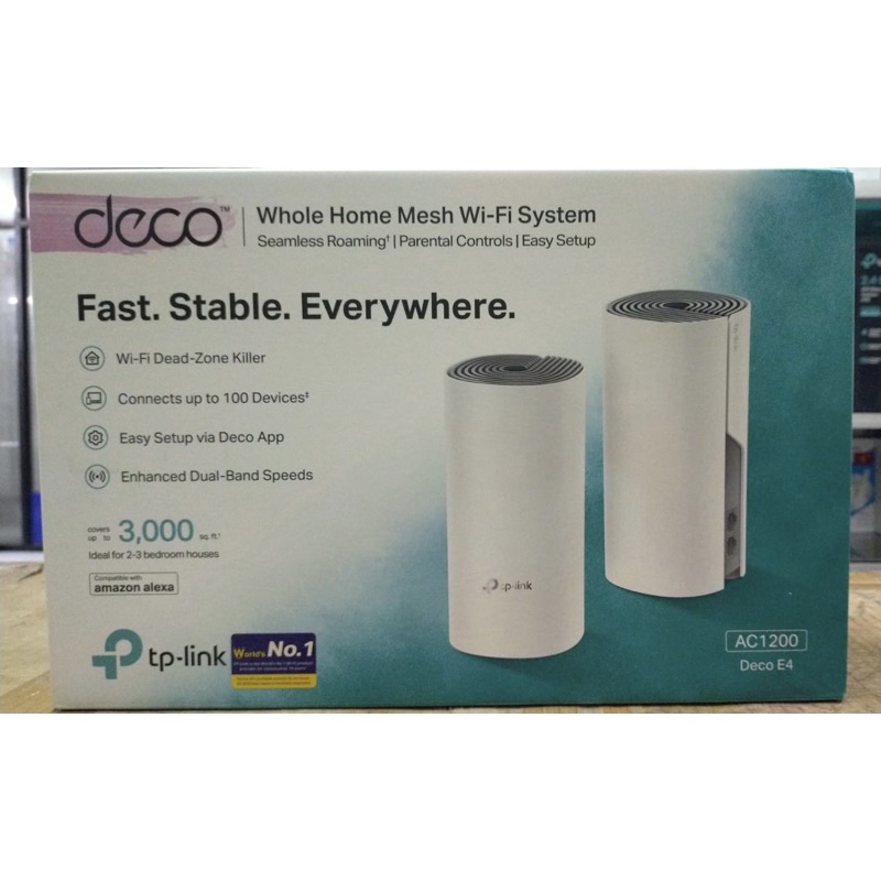 TPLink Deco E4 [2 Pack] Whole Mesh Wifi System - TP-Link Deco E4 AC120