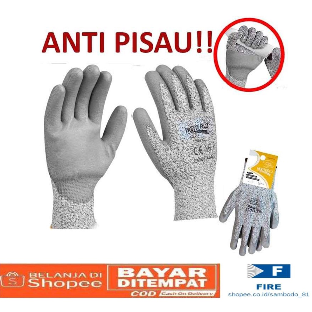 Sarung Tangan Cut Resistant / Guntero Uci Safety Sarung Tangan Safety Anti Pisau Glove