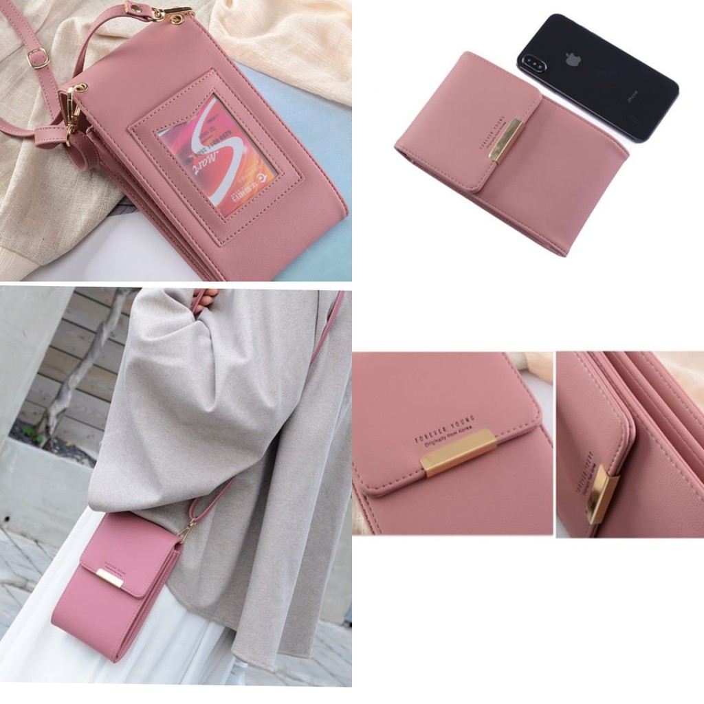 DOMPET SELEMPANG HP WANITA IMPORT KULIT TALI PANJANG HEYMANA SLING BAG KEKINIAN KOREA PREMIUM BATAM