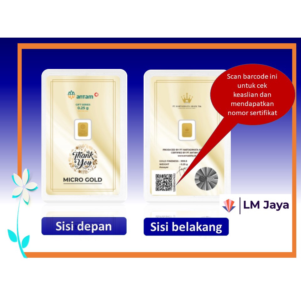 Micro Gold Antam Hartadinata Thank You 0.25 gr  Thank You 0.1 gr Microgold Thank You 0.25 gr  Microgold Thank You 1  gr Logam Mulia 0.1 gr Logam Mulia 0.25 gr Kado spesial