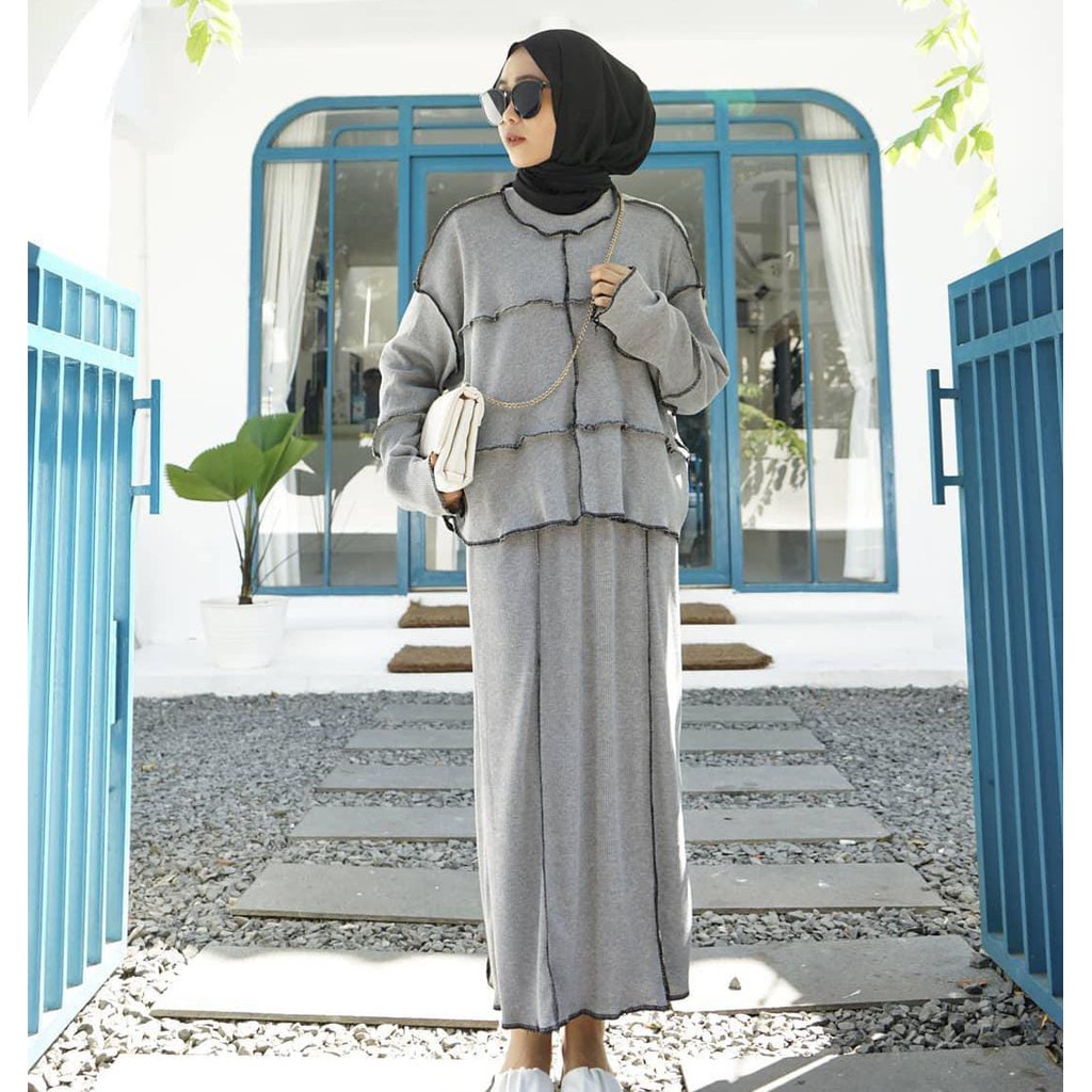 Set Zarafa / setelan baju atasan dan bawahan wanita muslim / hijab fashion outfit / korean style