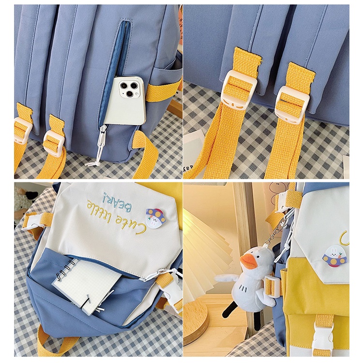 Mismi Cecile Bag - Tas Ransel Wanita Korea Cute Backpack Anak Sekolah Perempuan Stylish kualitas Import - 14C-4