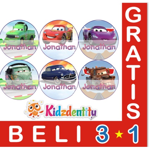 

STIKER LABEL NAMA WATERPROOF CIRCLE CARS 2