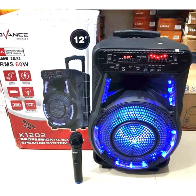 Speaker Portable Meeting Advance K 1202 Speaker Aktif Ampli Bluetooth led disco