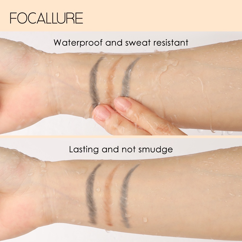 FOCALLURE Long-Lasting Eyebrow Pencil Waterproof pensil alis 3 Colours