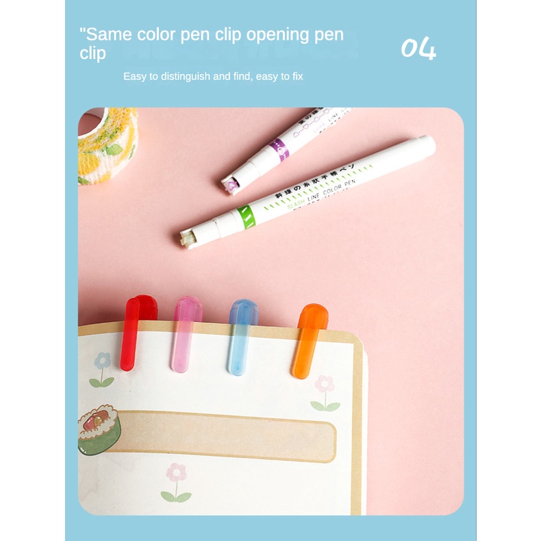 3Pcs Highlighter Pena Kontur Garis Gelombang Cepat Kering Motif Bunga Untuk Alat Tulis Sekolah Kantor