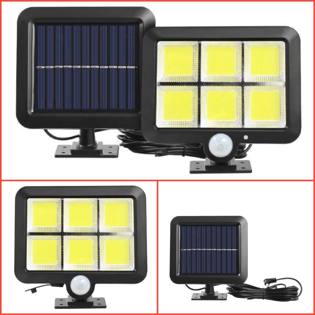 LAMPU LED TENAGA SURYA LAMPU TEMBAK TENAGA MATAHARI LAMPU SOROT SOLAR PANEL - 6COB 120LED