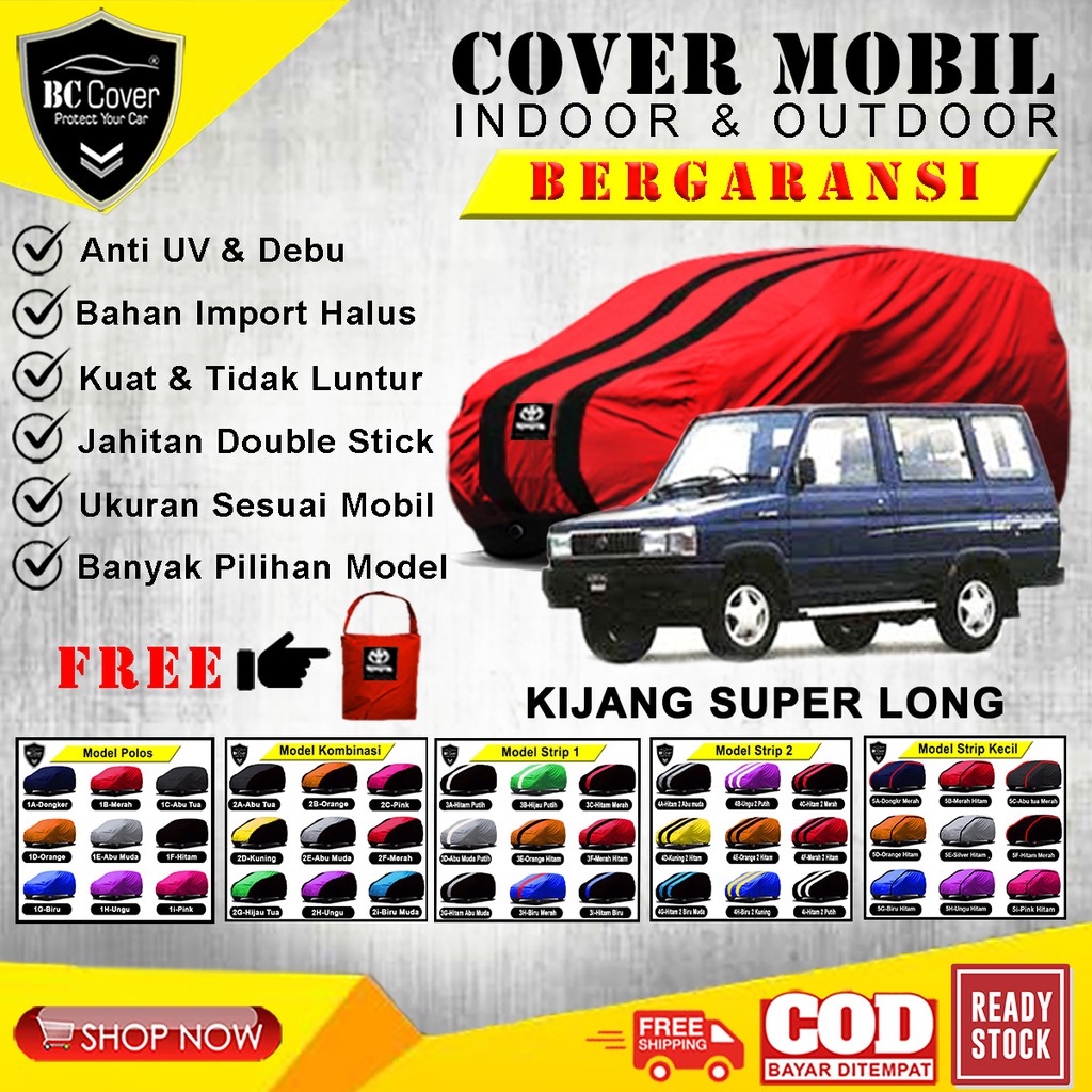 Body Cover Mobil Toyota Kijang Super Long / Sarung Mobil Kijang Super / Selimut Penutup Tutup Mantol Jas Kerudung Pelindung Mantel Kijang Short Outdoor