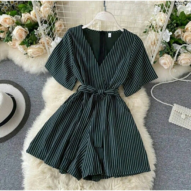 jumpsuit jumsuit jamsuit pendek / jumpsuit lengan pendek / jumpsuit salur