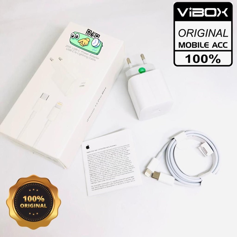 CHARGER VIBOX 20W FOR IPH/TRAVEL CHARGER VIBOX 20WATT LIGHTHENING IOSS CHARGER TERPOPULER BY SEN