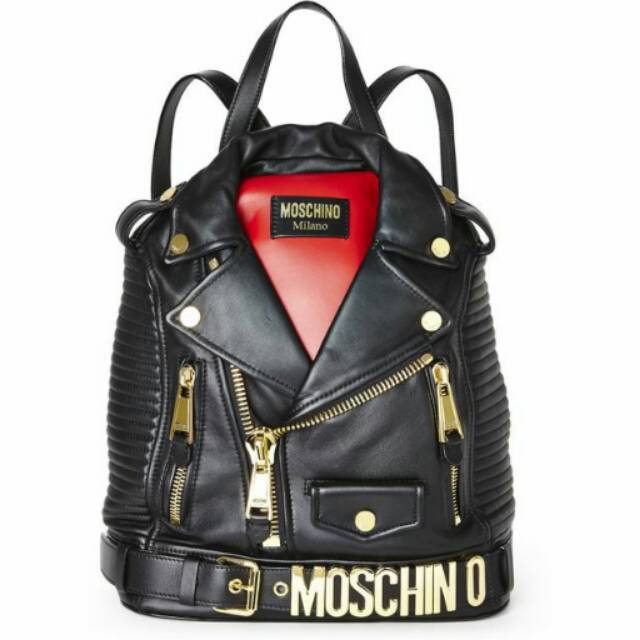 Tas Moschino biker jacket backpack bag ransel import premium