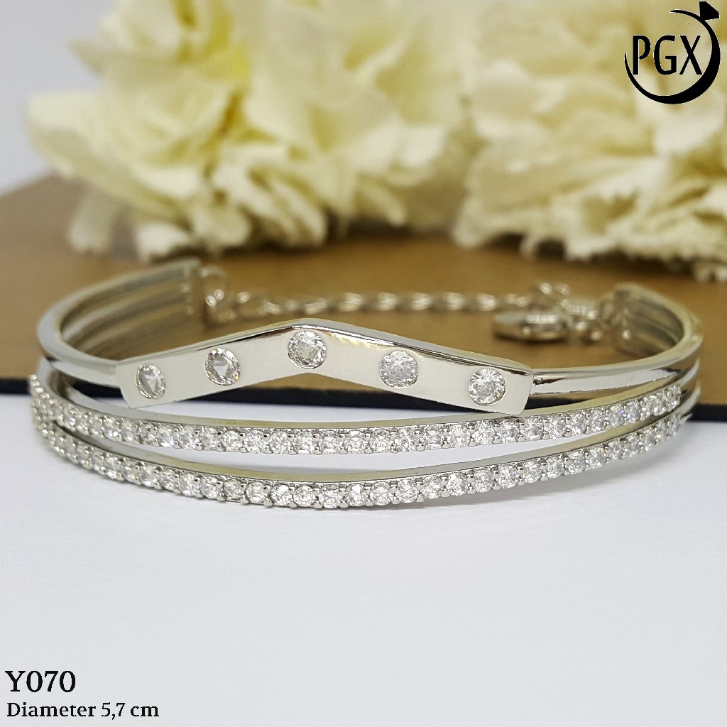 PGX Gelang Xuping Wanita Bangkok Bangle Aksesoris Perhiasan Lapis Emas - Y070