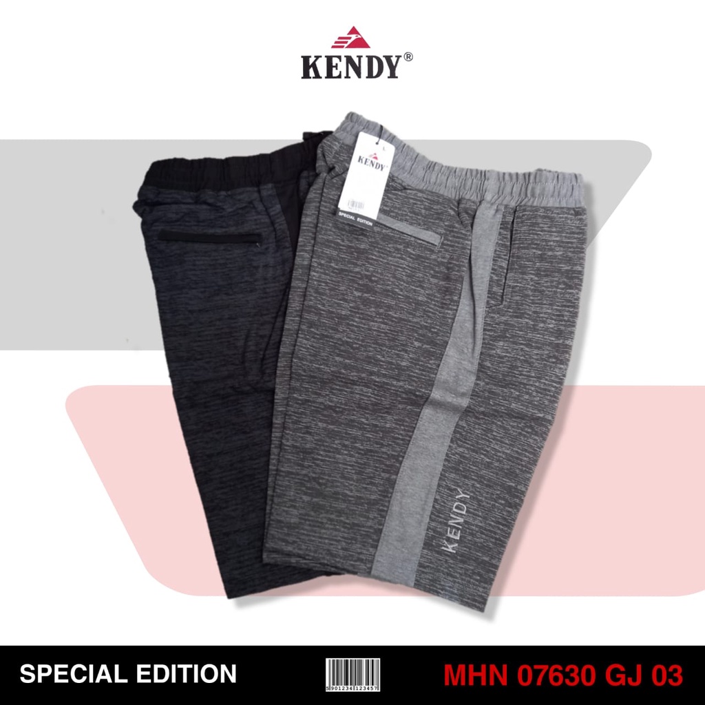 CELANA KENDY ORIGINAL PENDEK PRIA MOTIF BAHAN SCUBA RIP [LINGKAR KARET] S-XXL