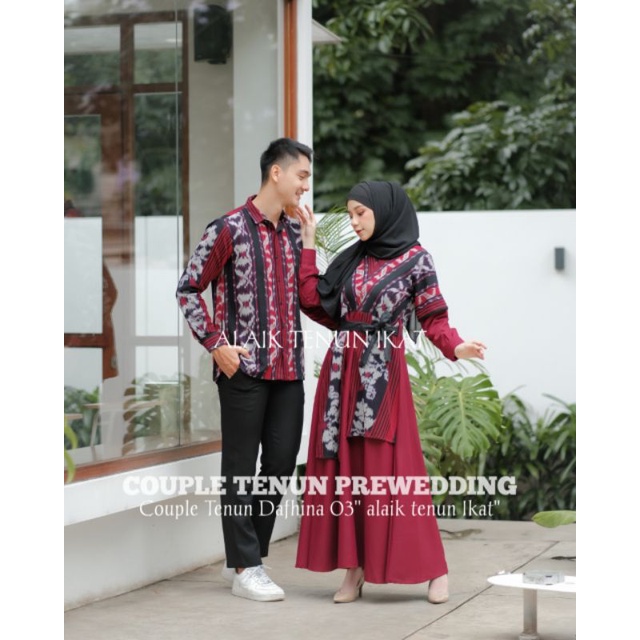 COUPLE BAJU TENUN DEFHINA 03 KEMEJA TENUN DAN GAMIS TENUN JEPARA