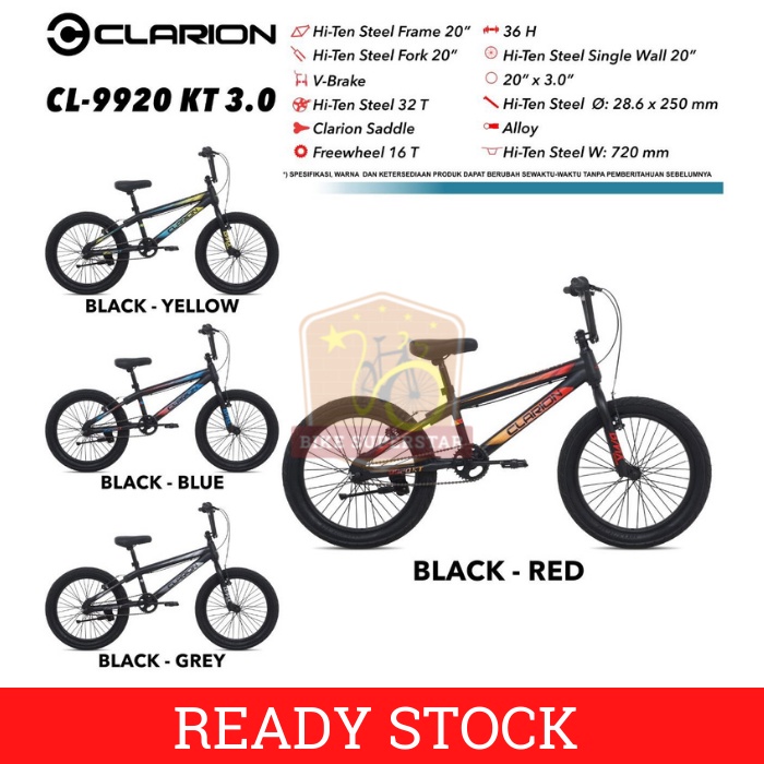 Sepeda BMX 20 Inch Clarion CL-9920 KT 3.0 Ban Jumbo + Garansi