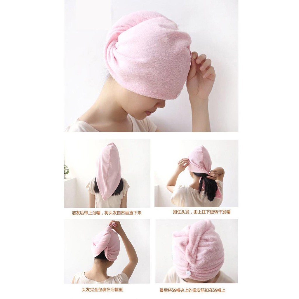 ☛TK☚ R060 Handuk Kepala Keramas Microfiber Lap Mandi Pengering Rambut Headband ikat Anti Basah Murah