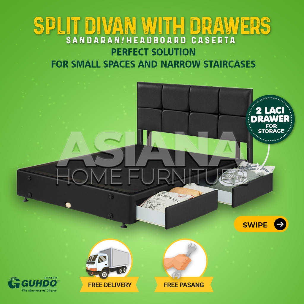 Guhdo Divan Dipan Split 2 Laci 140x200 / 160x200 / 180x200 / 200x200 cm