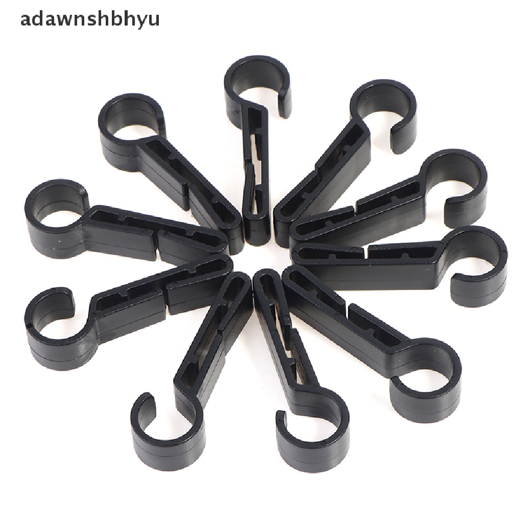 Adawnshbhyu 10Pcs / Set Klip Penjepit Helm Bahan Plastik Warna Hitam