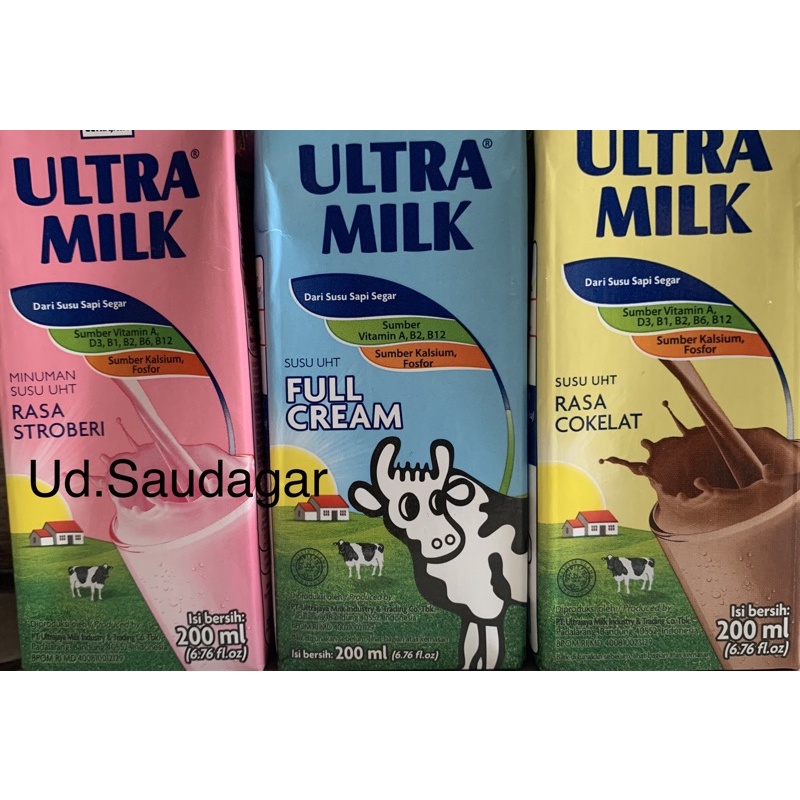 

Ultra Milk Susu UHT 200ml | 250ml Coklat Stroberi Full Cream