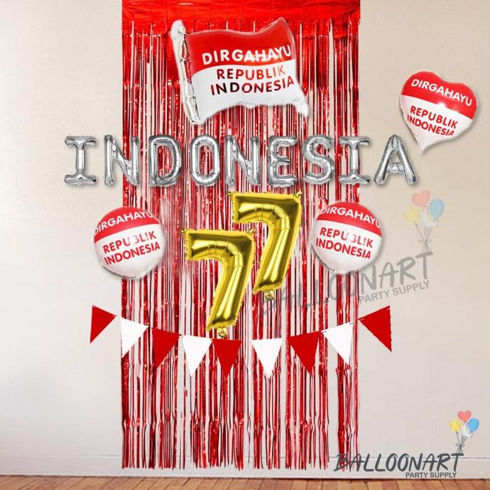 DIRGAHAYU 76 DEKORASI SET/BALON DEKORASI 17AN/KEMERDEKAAN/17 AGUSTUS