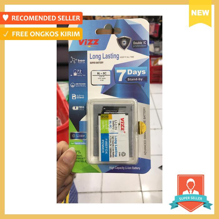 Baterai vizz nokia bl5c double power / baterai double power bl5c - baterai handphone