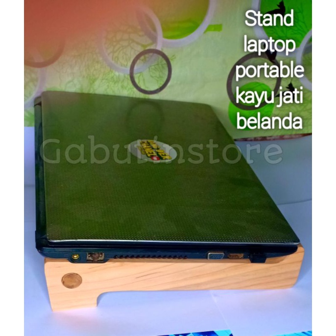 stand laptop kayu jati belanda penyangga laptop meja laptop portable pendingin laptop