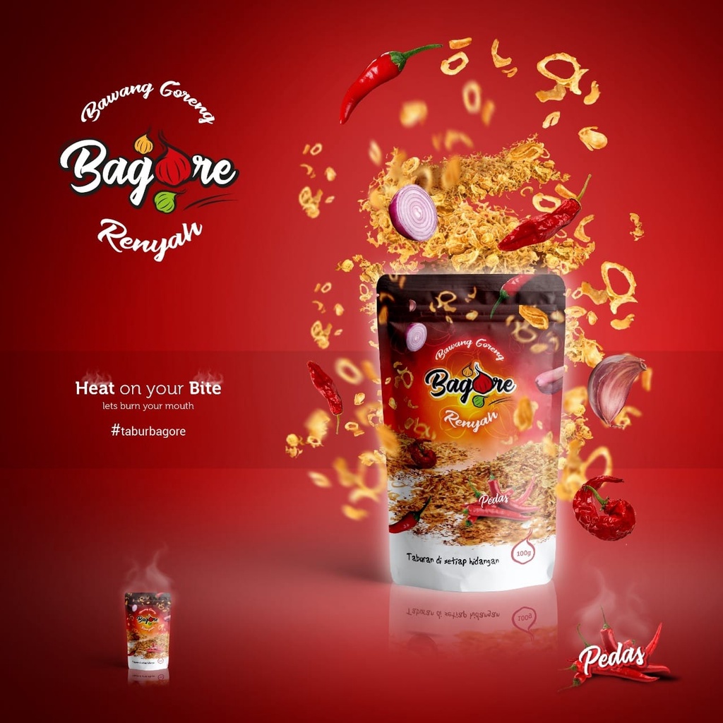 

BAGORE Pedas Bawang Goreng Renyah Rasa Pedas Kualitas Premium Tanpa Tepung 100 gr Bawang Goreng Gurih Tanpa Kulit