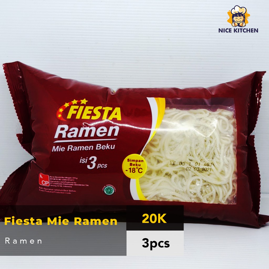 

Nice | Frozen Food | Fiesta Mie Ramen Frozen | Isi 3 Pcs 570 Gram