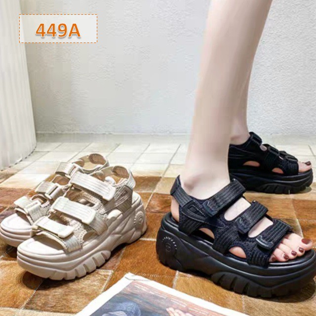 Sendal Wedges Wanita Fashion Kekinian Quality Import WA 409 Sandal Tali Wanita Fancy 449 Sol Tebal 4 Cm