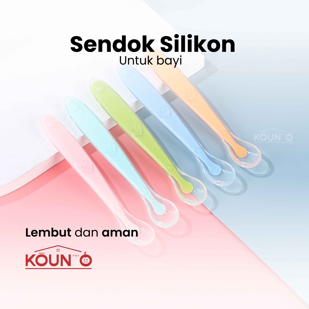 Sendok Makan Bayi Silicone Sendok Silicon Bayi Sendok Silikon Bayi Peralatan Makan Bayi Perlengkapan Mpasi Bayi Baby Silicone Spoon