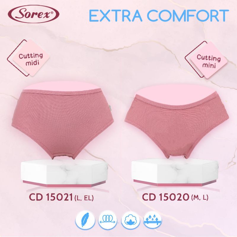 Cd Celana dalam Sorex extra comfort pori 15020 cutting mini dan 15021 midi