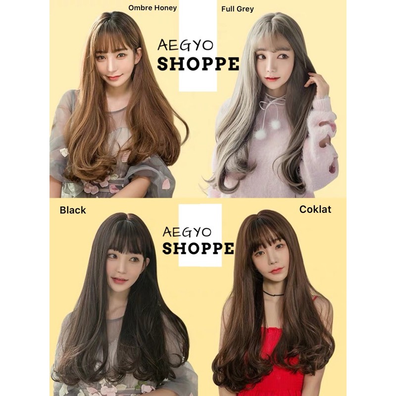 7006 full wig korean long STRAIGHT LURUS NATURAL 65 cm