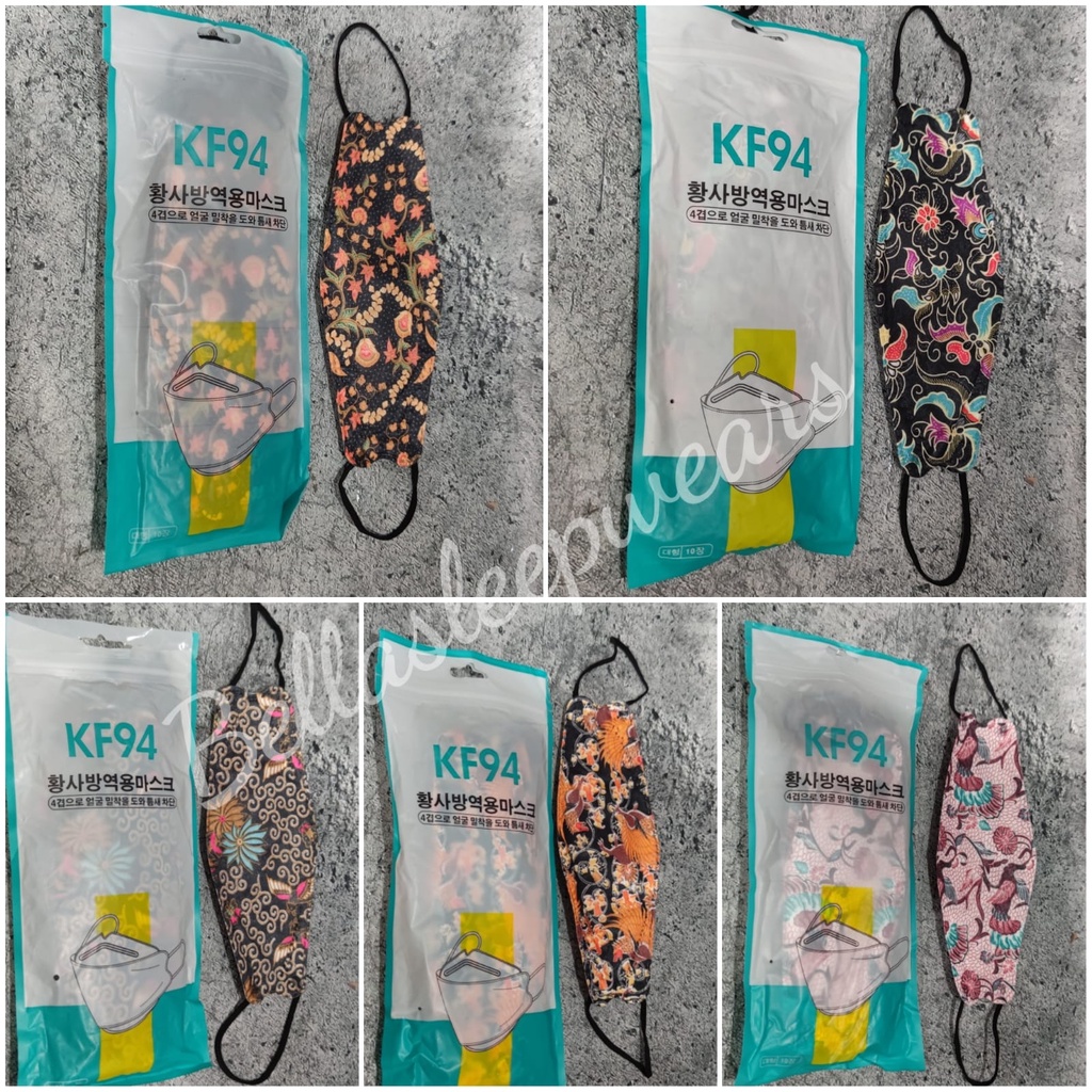 KF94 BATIK 10 PC - MASKER KF94 KOREA 4PLY MOTIF BATIK BEST SELLER