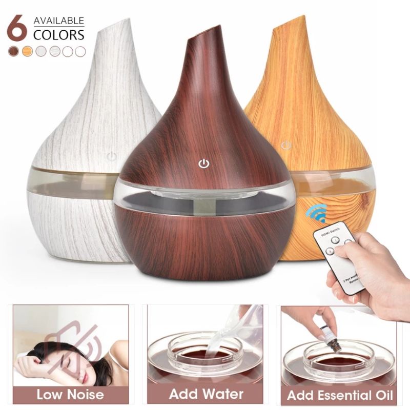 HUMIDIFIER PURIFIER DIFFUSER 300 ML PELEMBAB UDARA RUANGAN AROMATHERAPY ESSENTIAL OIL KBAYBO WOOD