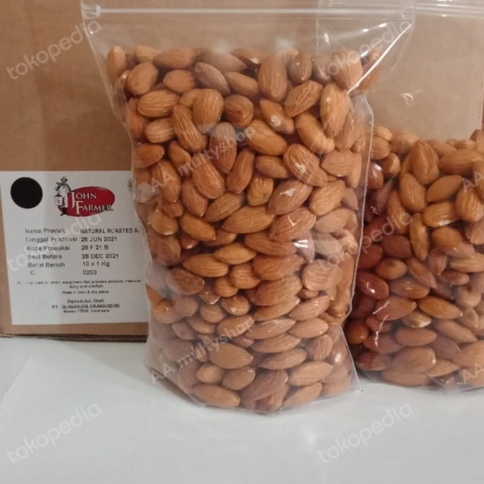 

kacang almond panggang jhon farmer 500g