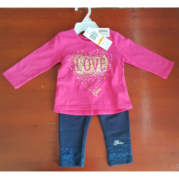 Setelan 2in1 Anak Perempuan 3W/ Setelan Anak Perempuan Guess/ Baju Anak Perempuan