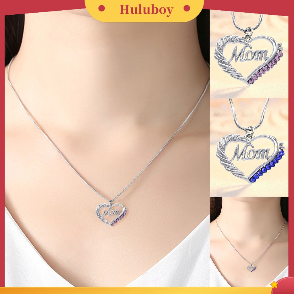 Hu Hu Hu Hu Hu Alat Bantu Pasang Kacamata♡ Kalung Dengan Liontin Bentuk Hati Model Hollow Out Untuk Ibu