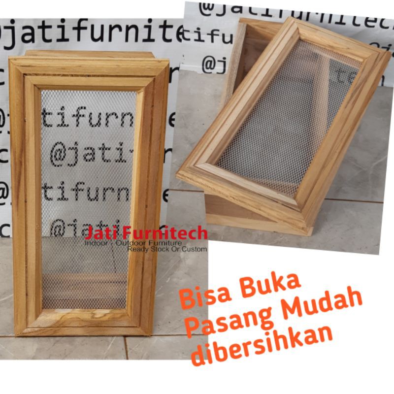 Loster Kayu Jati + Kawat Nyamuk // UKURAN 15X30 // BISA BUKA PASANG