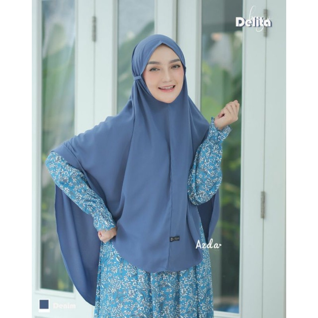 HIJAB HARIAN TALI DELITA BAHAN WOLFIS GRADE A ORIGINAL BY AZDA INDONESIA SIZE STANDAR