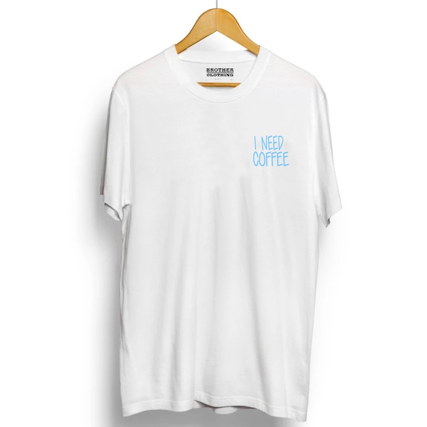 Kaos Distro I Need Coffee Little Light Blue - Abu Misty Premium