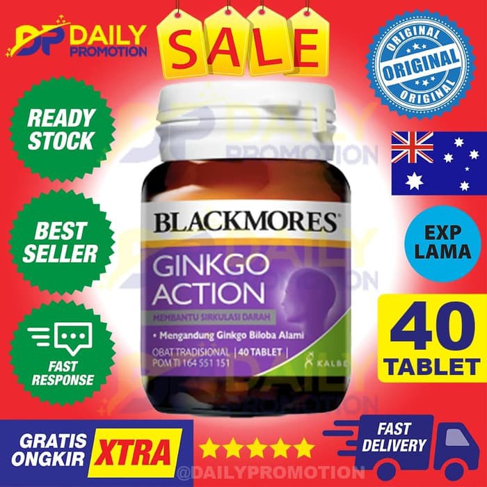 BLACKMORES GINKGO ACTION GINKO FORTE KALBE VITAMIN BILOBA - 40 KAPSUL