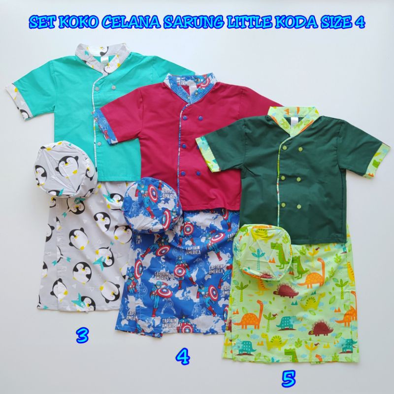 SET KOKO CELANA SARUNG LITTLE KODA SIZE 4 TAHUN