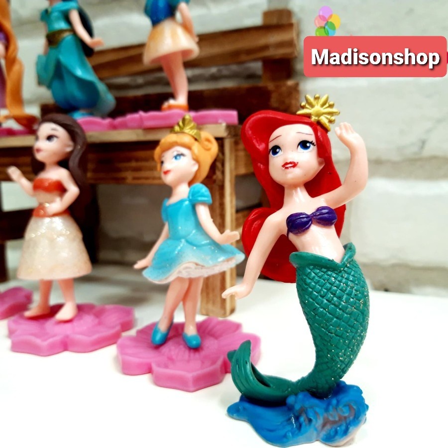 Disney Princess Mermaid Cinderella Snow White Moana Figure Set Koleksi