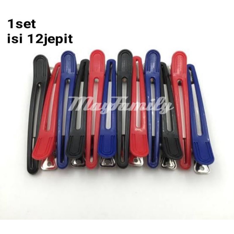 jepit rambut  isi 12pcs / jepitan warna warni / jepit bebek