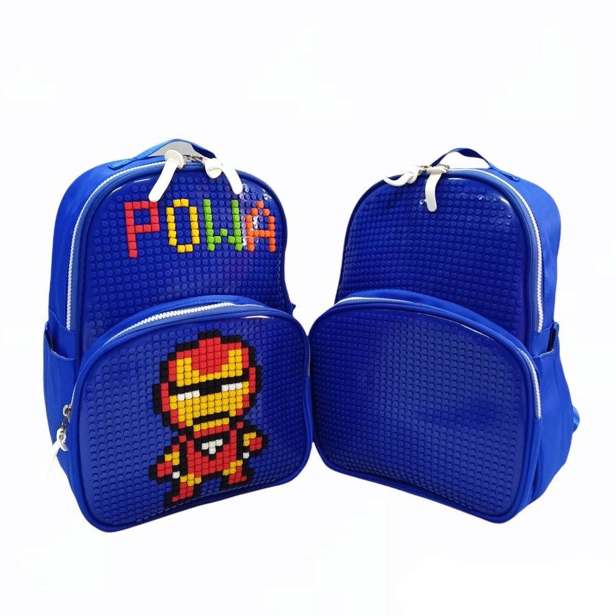 Tas Sekolah Anak Perempuan Laki - Laki SD Ransel Powa Lego Pixel 678 Kids Backpack - Skoola