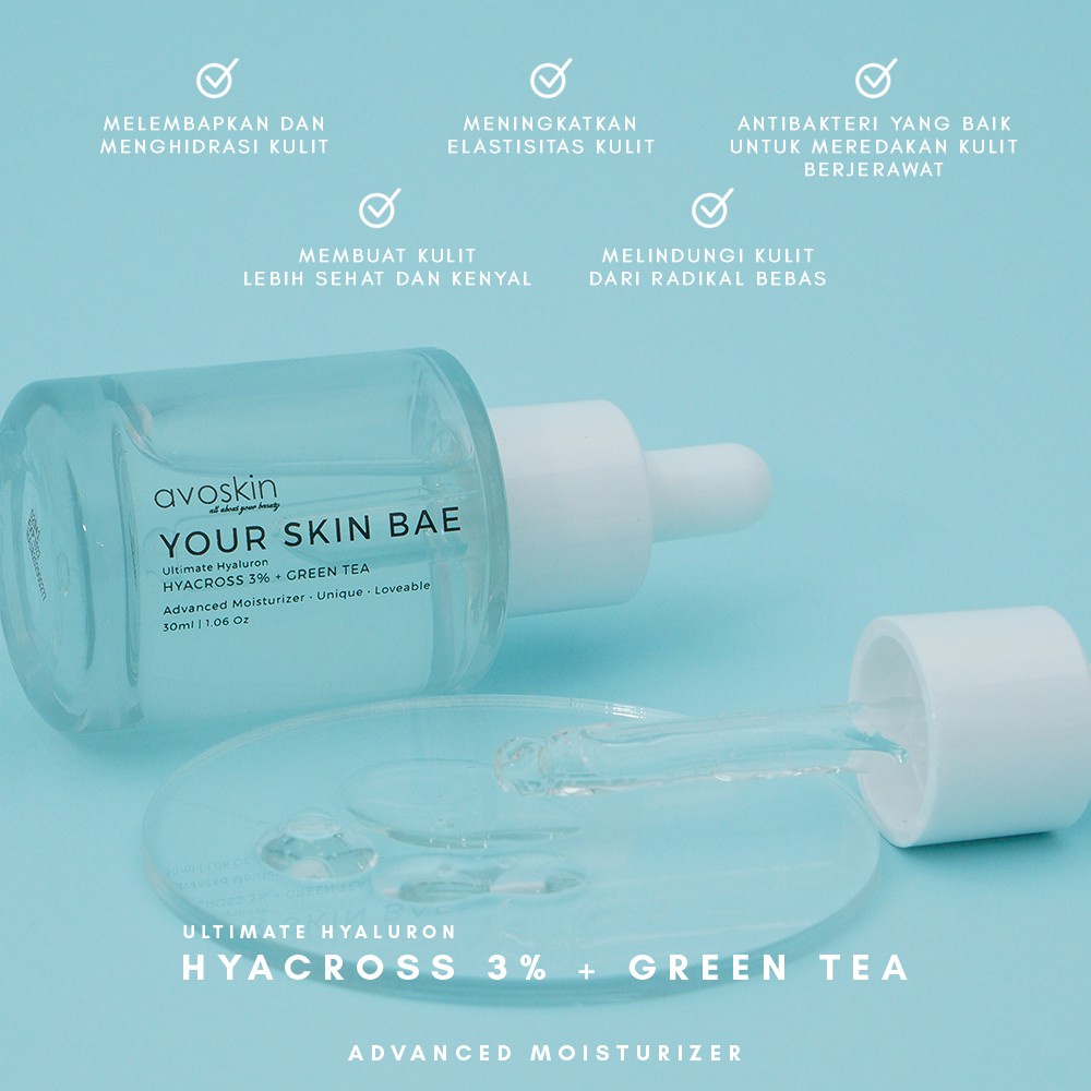 Avoskin Your Skin Bae Ultimate Hyluron Hyacross 3% + Green Tea Serum 30ml