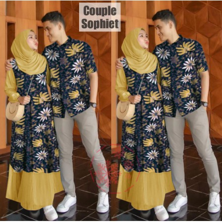 READY Gamis Couple Baju Kapel Seragam Batik Suami Istri Batik Pasangan [m]
